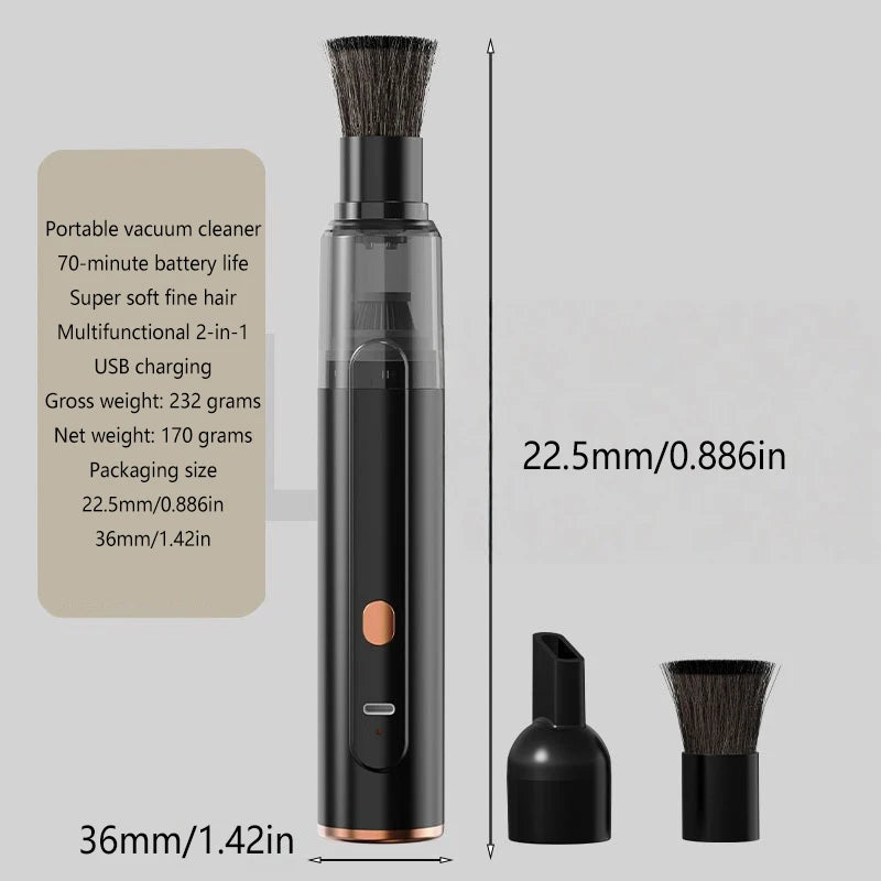 Vacuum Cleaner 1200Pa Cordless Handheld 3 in 1 Suction Blow Water Absorption Cleaner - Black