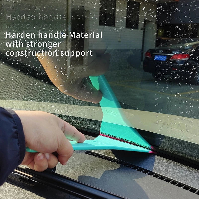 Window Squeegee 30cm Long Handle Rubber Blade Water Removal Tool Glass Cleaning Scraper