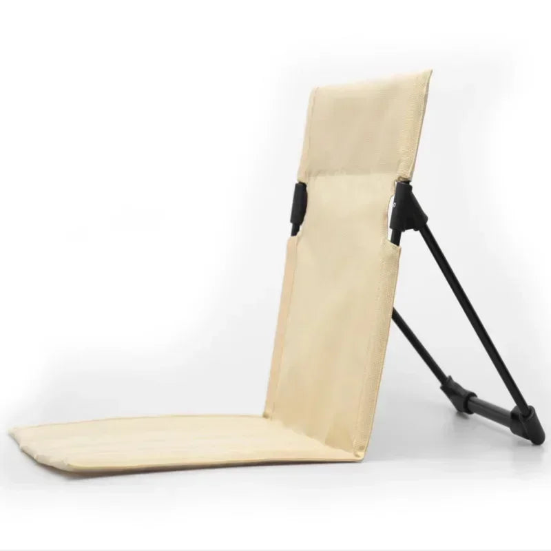 Ultra-Light Folding ChaUltra-Light Folding Floor Chair Portable Camping Beach Seat with Aluminium Alloy Frame – Khaki
