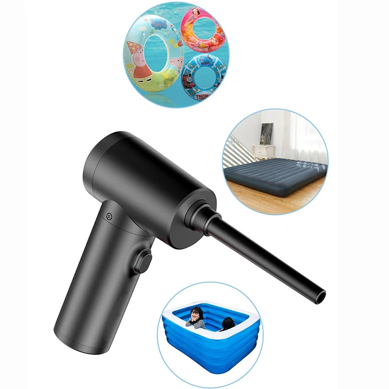 Cordless Air Duster Electric Blower 51000RPM Wireless Dust Cleaning Tool with Nozzles Black