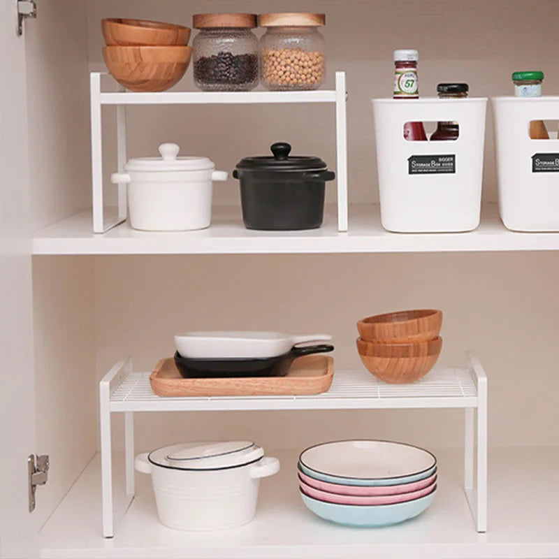 Small Metal Desktop Storage Rack Countertop Organizer Shelf Space Saving Kitchen Cabinet Storage