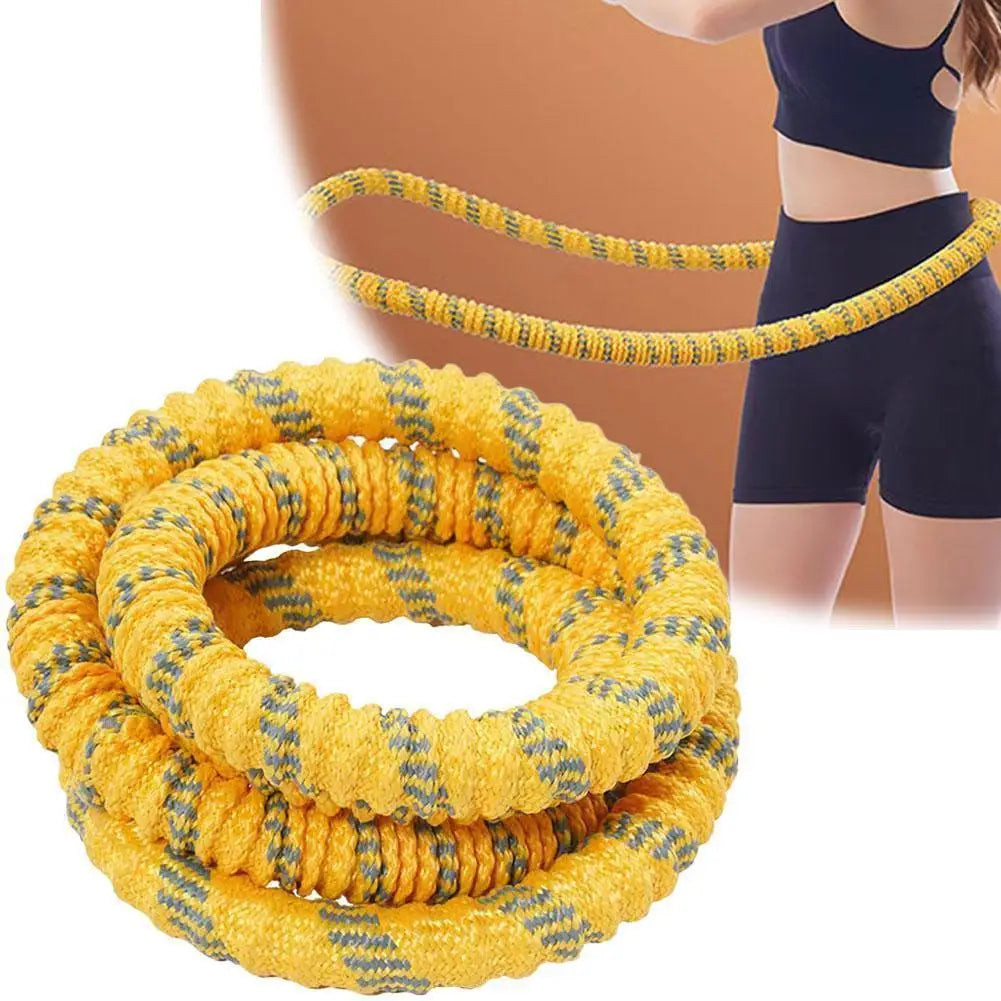Weighted Fitness Circle Soft Spring Portable Hula Hoop 1.3kg Waist Training Exercise Ring - Yellow
