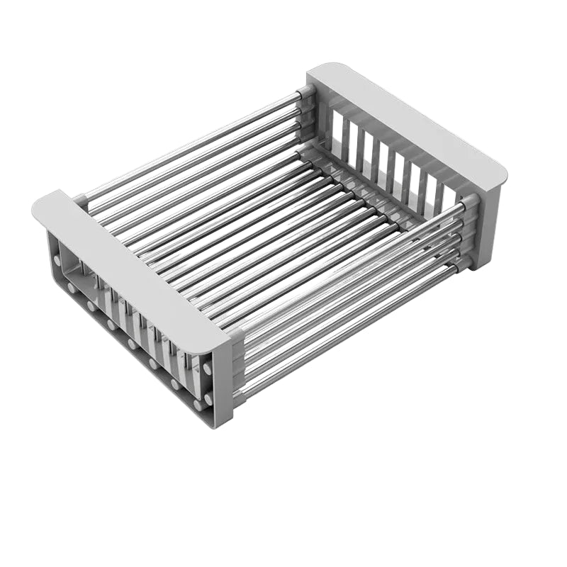 2025 Stainless Steel Extendable Sink Drying Rack – Adjustable Kitchen Drain Basket for Dish/Fruit Organizing Storage Tool - Large