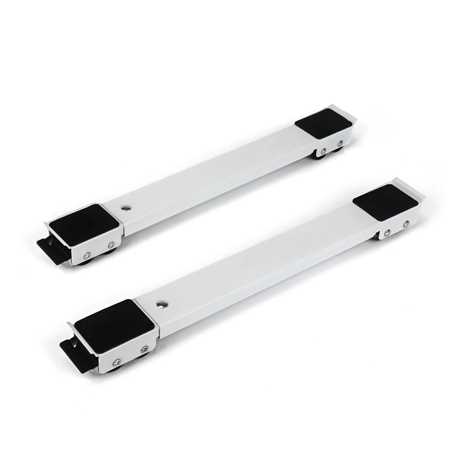 Furniture Roller Base 2 Pack Adjustable Appliance Moving Wheels with Locking Casters – White
