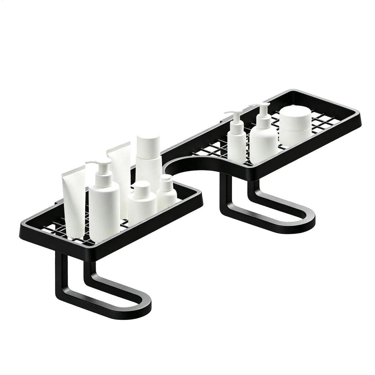 Over Sink Bathroom Shelf 50cm No-Drill U-Shaped Faucet Storage Rack – White