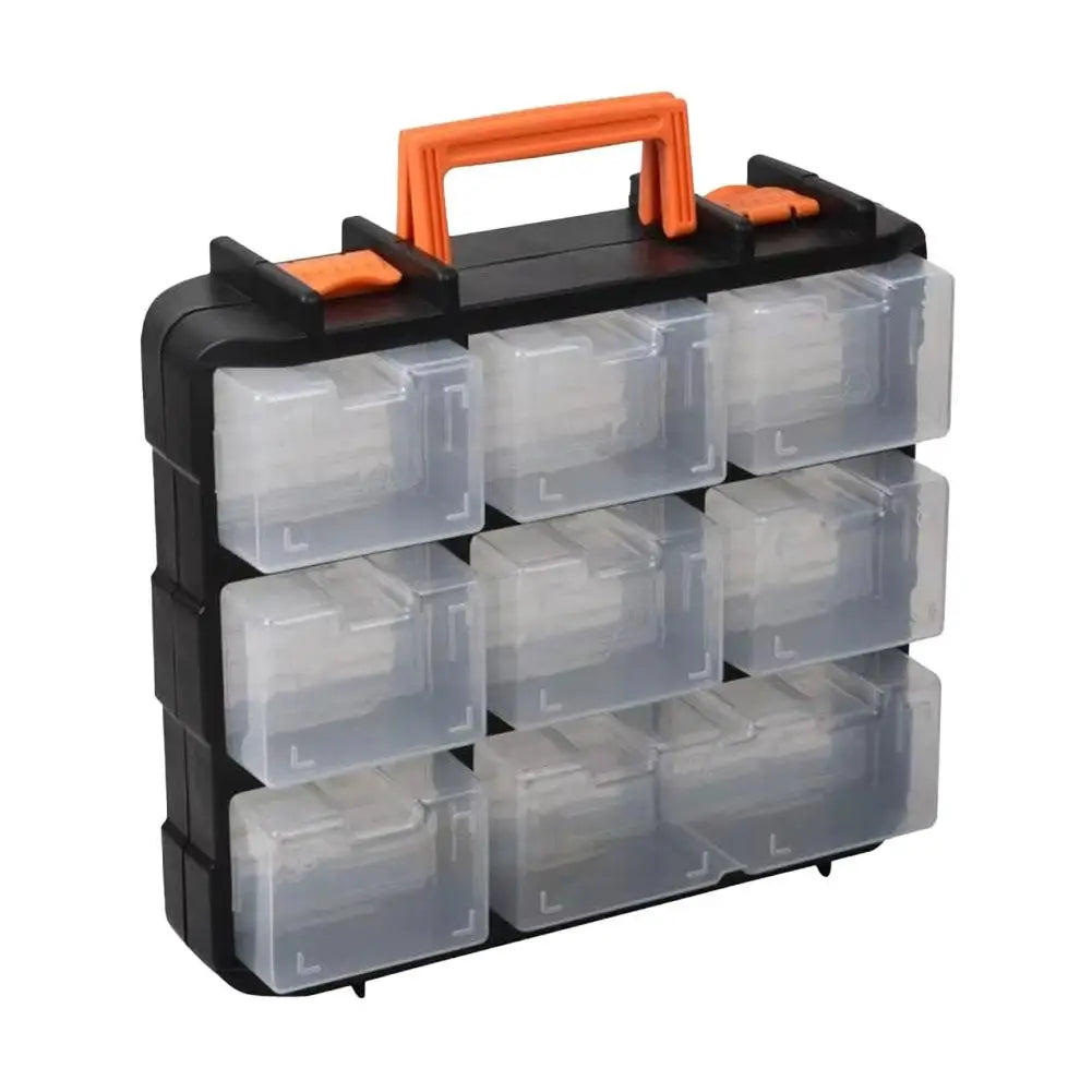 Portable 16 Compartment Plastic Tool Organizer Box Detachable Storage Case for Screws Nuts and Bolts