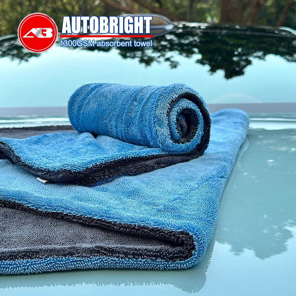 Microfiber Car Towel 1300GSM Ultra Thick Absorbent Drying Cloth - 60cm × 90cm