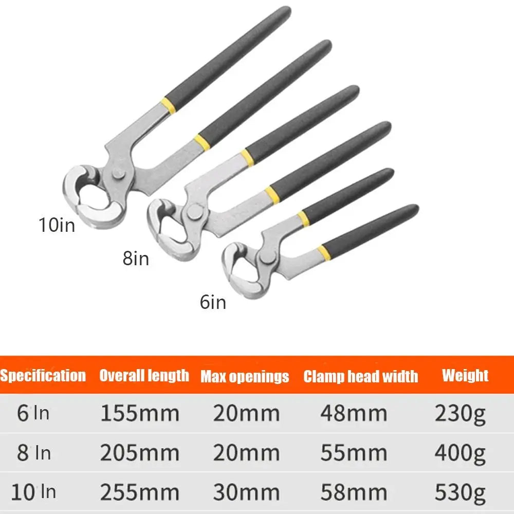 8 Inch Flat Nose End Cutting Pliers High Carbon Steel Non-Slip Grip Repair and Cutting Tool