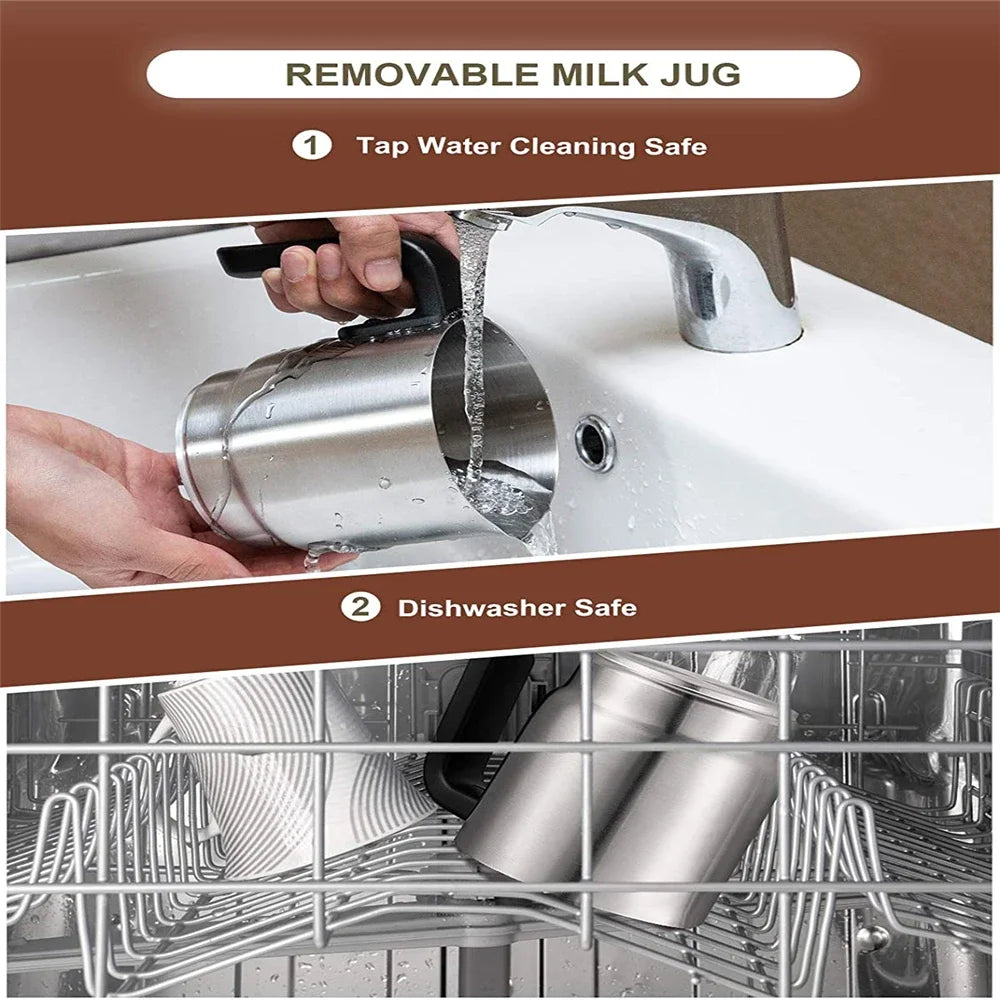 Automatic Milk Frother 4 in 1 Electric 350ml Stainless Steel Hot and Cold Foam Maker