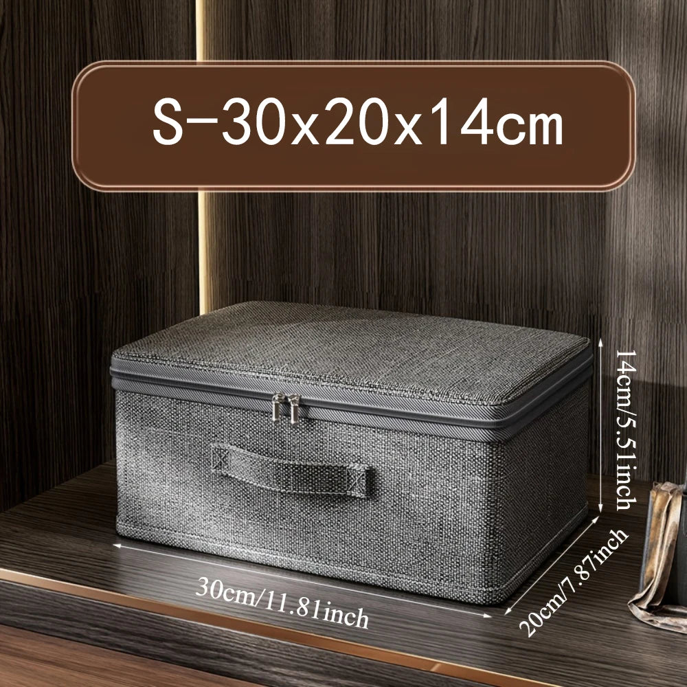 Large Capacity Wardrobe Storage Box with Lid & Zipper - Small