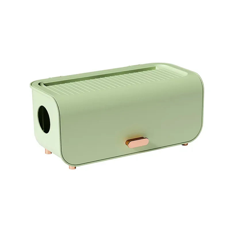 Cable Storage Box 30.7cm Dustproof Wire Organiser Reusable Desktop Power Line Case - White