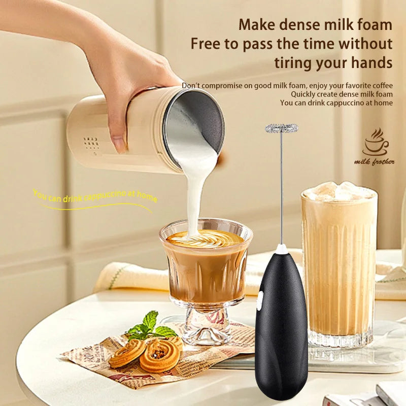 Electric Milk Frother 8000RPM USB Rechargeable Coffee Foam Maker – Green