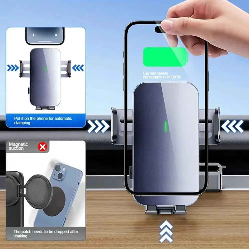 Phone Holder 360° Rotating Auto Clamping Air Vent Mount Adjustable Viewing Stand