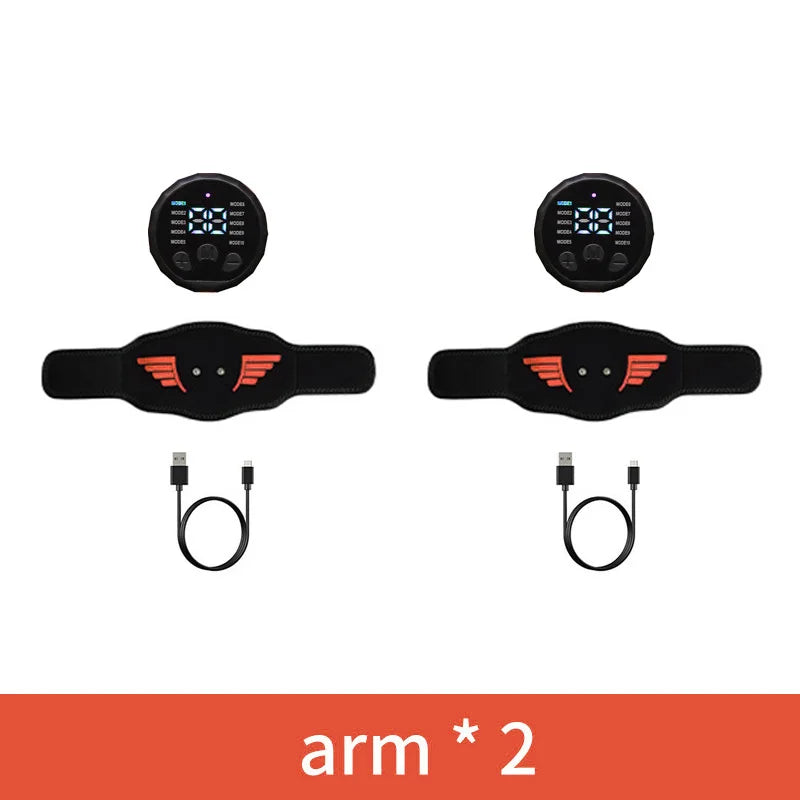 EMS Abdominal Toning Belt Rechargeable Muscle Stimulator Trainer with 10 Modes 30 Levels - 2 arm