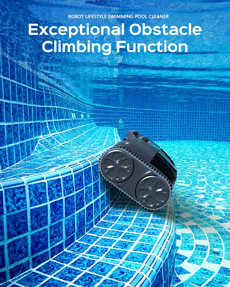 Pool Cleaner 6400mAh Cordless Rechargeable Route Planning APP Controlled 120m² Coverage