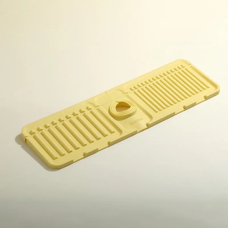 Silicone Sink Draining Mat Fast Drying Faucet Splash Guard Countertop Protector – Yellow