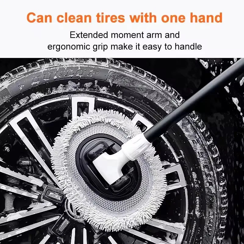 Car Wash Mop Brush with Retractable Bendable Handle 59–110cm Soft Chenille Cleaning Head - 1 Pc Brush