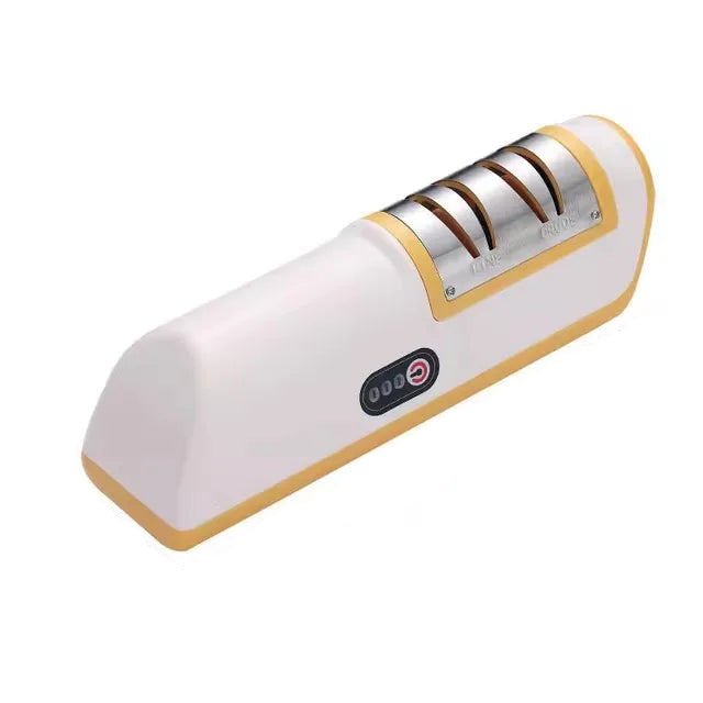 Knife Sharpener 17.8cm Electric Rechargeable Stainless Steel Multi Stage Sharpening Tool – Yellow