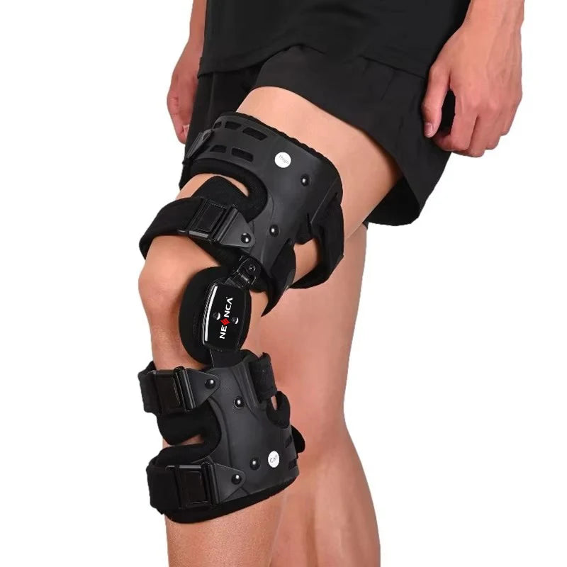 Adjustable Knee Brace Support Heavy Duty Hinged Stability Trainer for ACL Meniscus Joint Protection - Left
