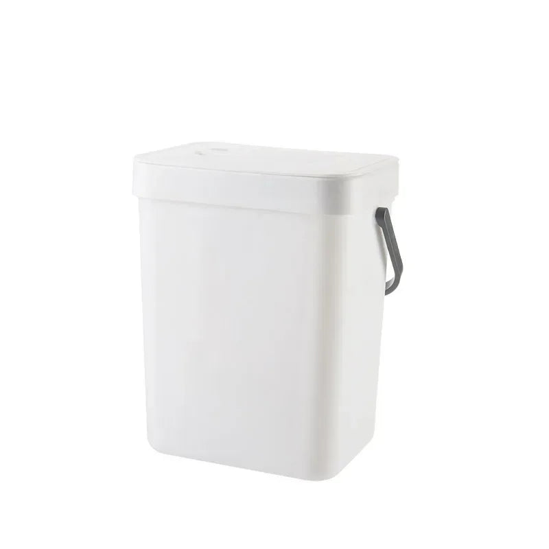Hanging Rubbish Bin 3L Wall Mounted No-Drill Foldable Kitchen Waste Bin - White
