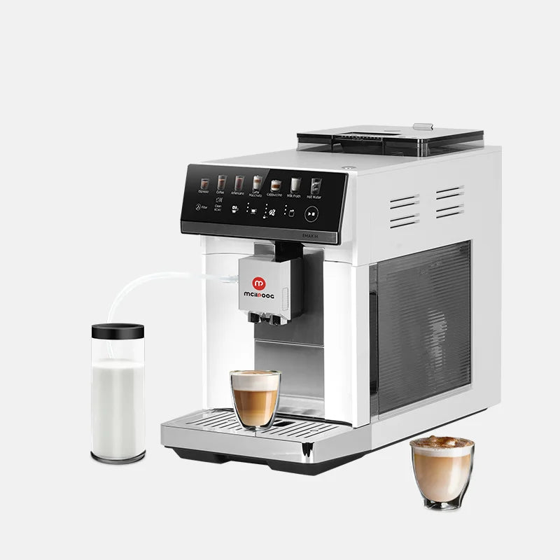Coffee Machine 20 Bar Automatic Espresso Maker with Integrated Grinder and Milk Frother – White