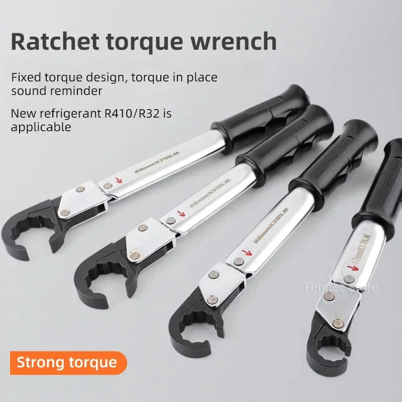 Ratchet Torque Wrench Heavy Duty Open-End 29 mm Precision Repair Tool 75 N·m Adjustable