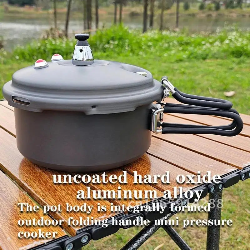 Pressure Cooker 1.8L 80kPa Folding Handle Outdoor Camping Cookware – Grey