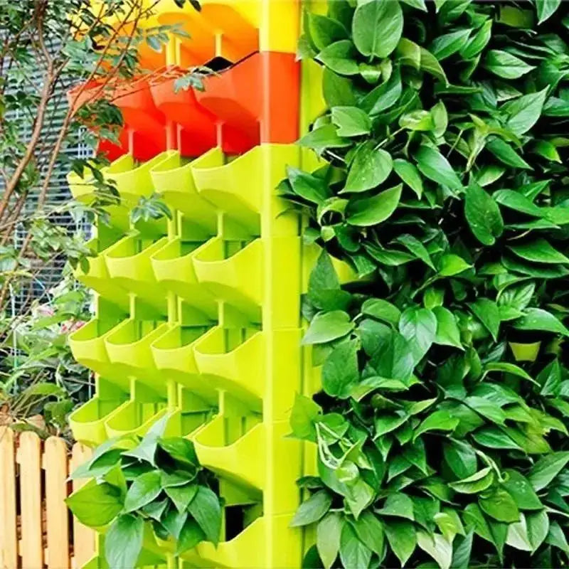 2-Pocket Wall Mounted Planter 26.5cm Plastic Vertical Garden Flower Pot – White