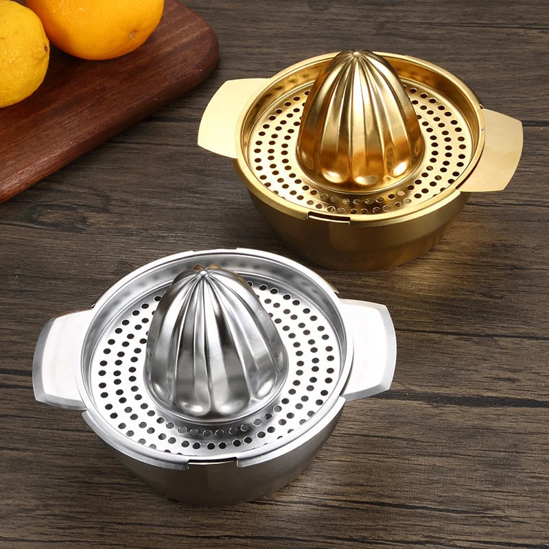 Gold Stainless Steel Lemon Juicer Squeezer Manual Fruit Juicer Orange Juice Maker Portable Metal Citrus Juicer Kitchen Tools