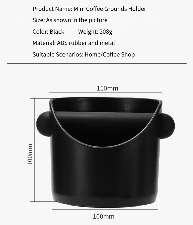 Mini Coffee Knock Box Anti Slip Espresso Grounds Waste Bin with Silicone Knock Bar - Yellow