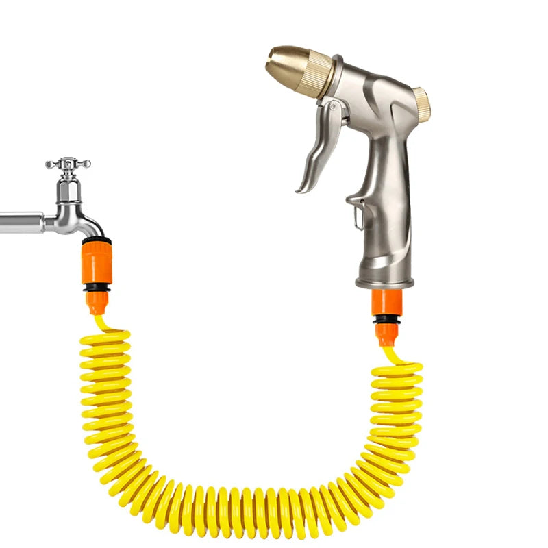 Expandable Garden Hose 7.5m Flexible Water Hose with Metal Adjustable High Pressure Spray Gun