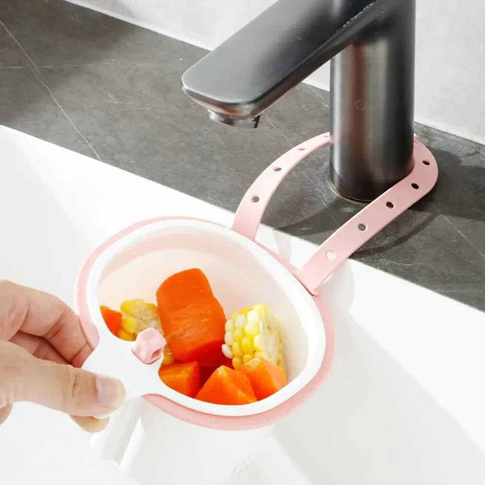 Hanging Sink Draining Basket Food Waste Filter Residue Strainer Detachable - Brown