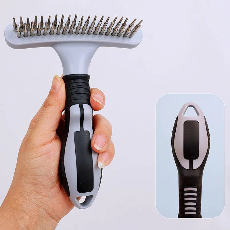 Pet Grooming Comb Stainless Steel Teeth Detangling Hair Knot Remover Massage Brush for Dogs and Cats