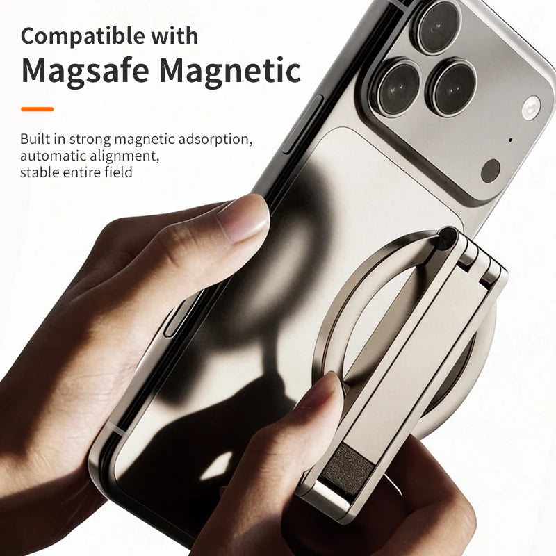 Magnetic Phone Holder Flexible Rotating Travel Mount for Selfies - Black