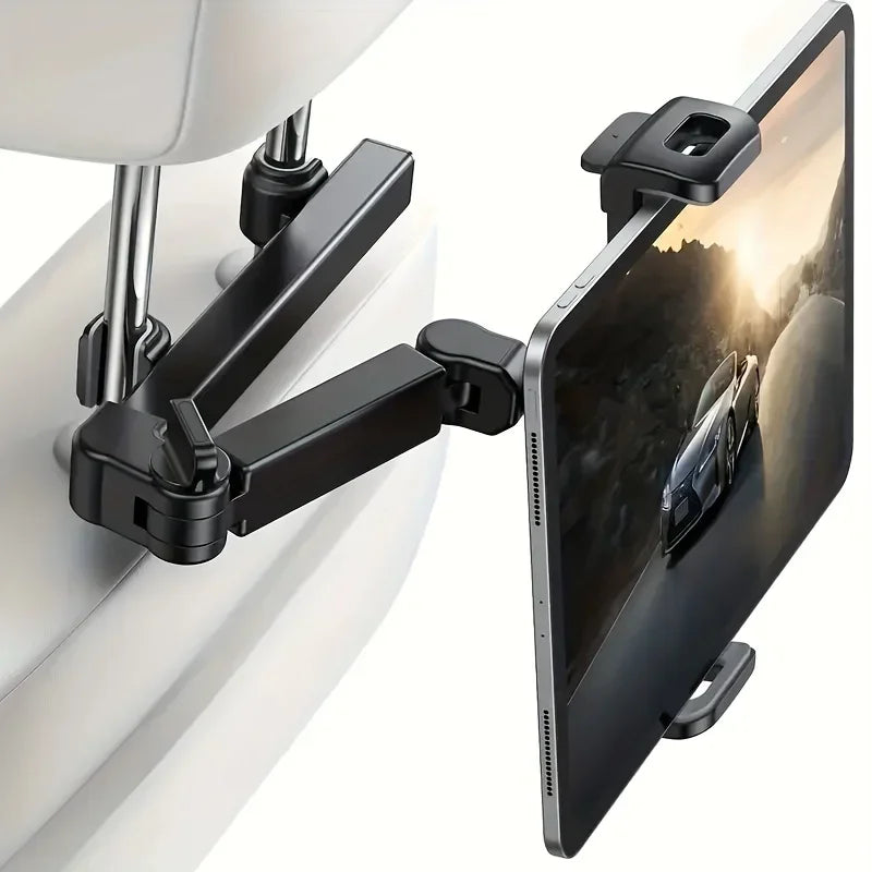 Phone Tablet Holder Telescopic Rotating Headrest Mount Adjustable Back Seat Viewing Stand - Red