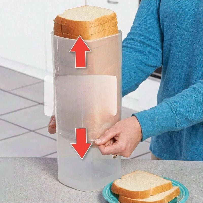 Bread Storage Box Tall Vertical Kitchen Container with Lid – White