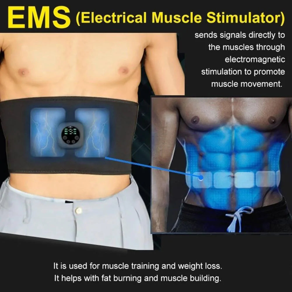 Waist Trainer Rechargeable USB Abdominal Exerciser Electric Vibration Fitness Belt
