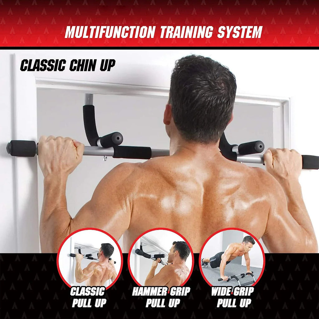 Pull Up Bar Portable Adjustable Door Frame Fitness Training Bar No Drill Installation