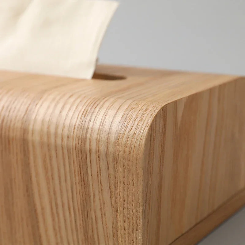 Tissue Box Walnut Wood Desktop Holder Classic Home Decor Storage Case