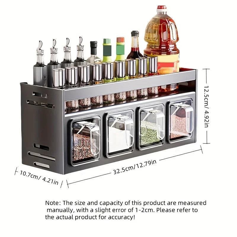 Spice Rack Kitchen Storage Organiser with Multi Level Jar Holder