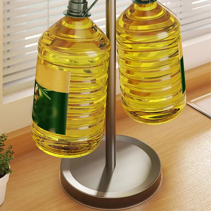 360° Rotating Kitchen Utensil Holder with 8 Hooks Countertop Cooking Tool Organizer Stand – White