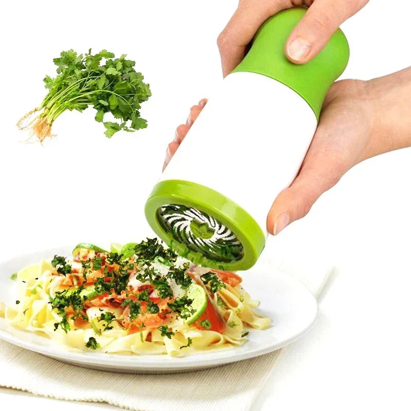Manual Stainless Steel Herb Grinder Vegetable Chopper Pepper Parsley Cutter – Green