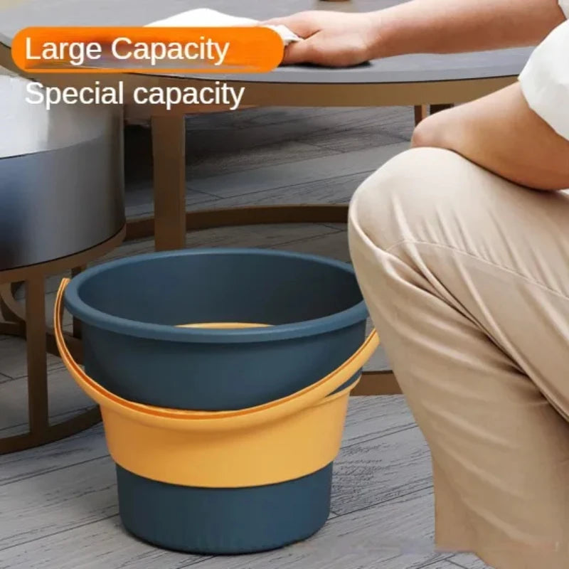 Folding Bucket 16.8L Collapsible Portable Wash Basin Outdoor Home - Green