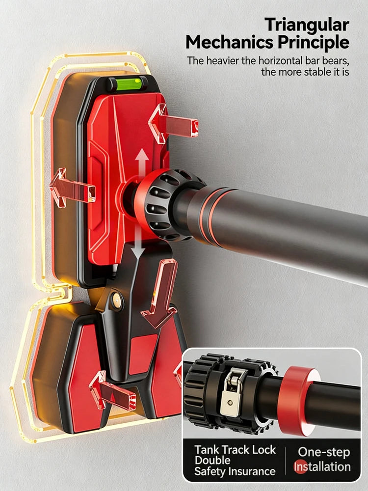 Pull Up Bar Portable No Drill Doorway Heavy Duty Strength Training Bar with Wide Support Pads - 96cm-145cm