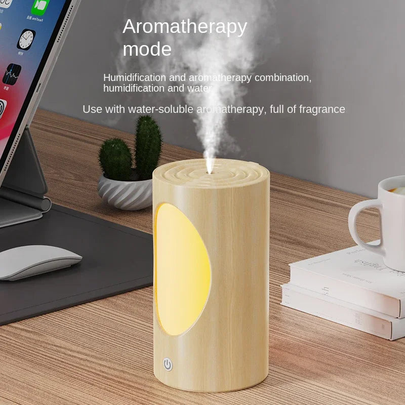 Rechargeable Humidifier 600 mL Aroma Diffuser with LED Light - Wood Grain