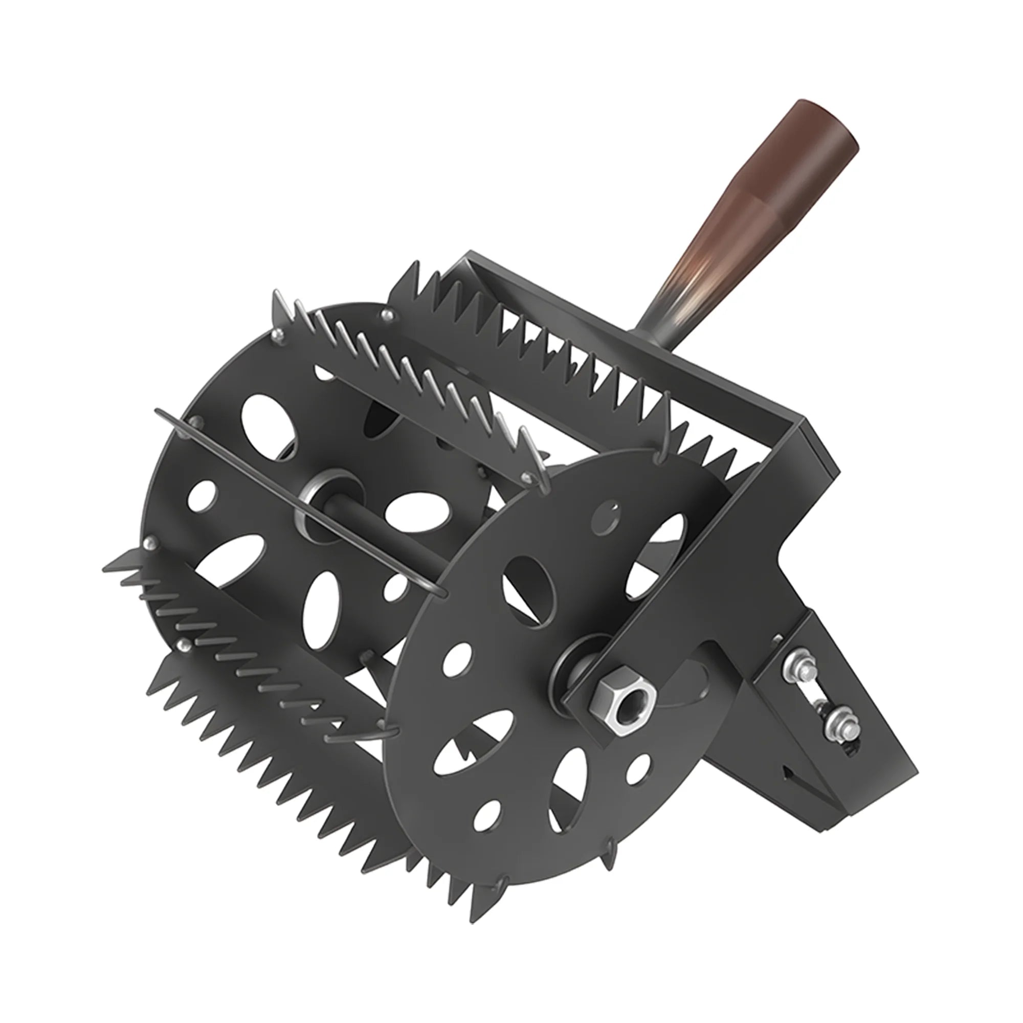 Manual Garden Cultivator Weeder Heavy Duty Soil Loosening Tool 10 Tooth Rolling Head