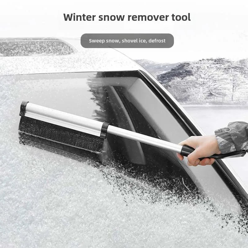 Ice Scraper 61cm Retractable Snow Brush Window Defrost Cleaning Tool with Aluminium Handle