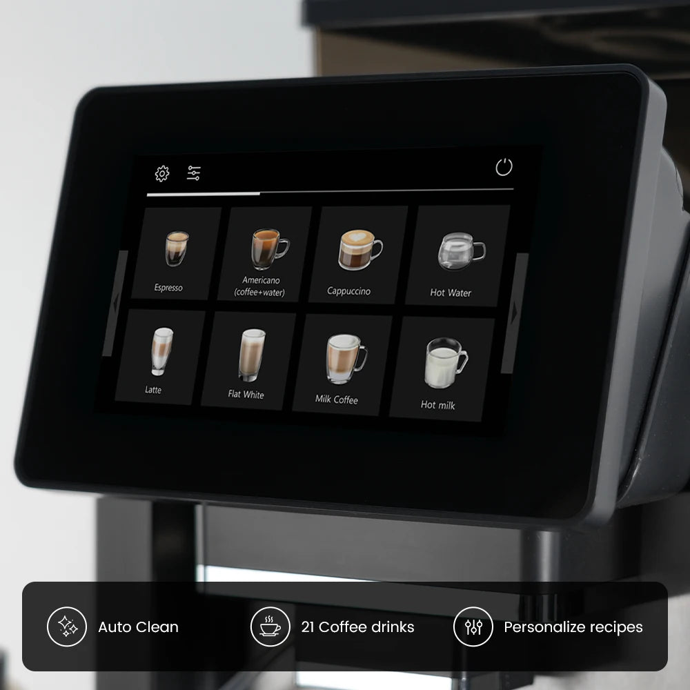 Coffee Machine 1400W Automatic Espresso Maker with 1kg Bean Hopper Touch Control – Black