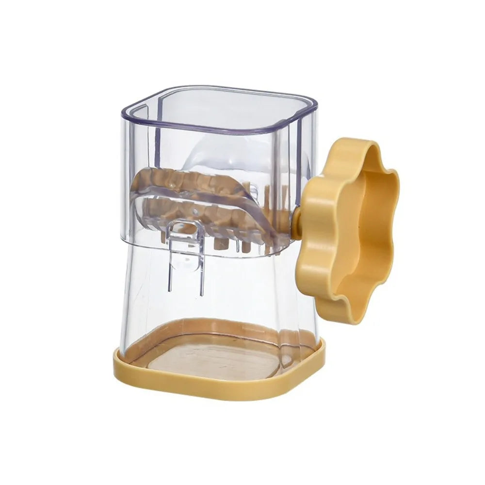 Manual Nut Grinder Portable Hand Crank Walnut Chopper Kitchen Food Crusher – Yellow