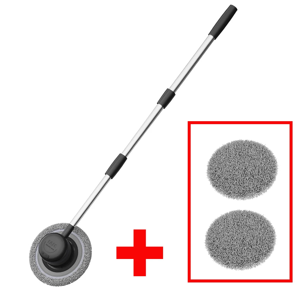 Electric Car Wash Mop with Telescopic Handle 40–110cm Rotating Cleaning Brush Waterproof with 2 Cloth